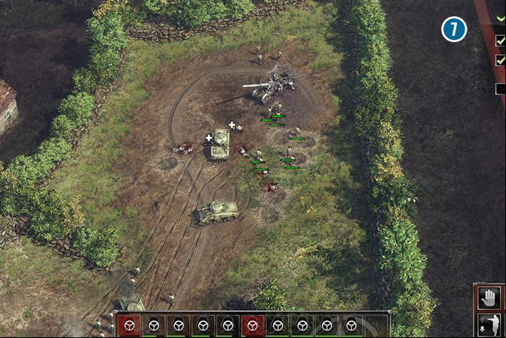 You can gain control over a German heavy artillery cannons although it will cost you lives of a few soldiers. However, if you do that you will get a lot of fire . If you arent able to get them you should send an attack aircraft or destroy it with tanks. What matters is that the cannons wont be a hindrance to you when you want to clear the city. - Mission 2 - Battle of the Hedgerows | Allied | Campaign - Allied - Sudden Strike 4 Game Guide