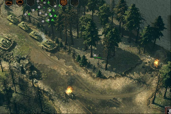 Send your units down the road on the hill. Send one soldier into the front, he will act as a scout sending enemy directions for the rest of the squads. - Mission 6 - Battle of Hurtgen Forest | Allied | Campaign - Allied - Sudden Strike 4 Game Guide