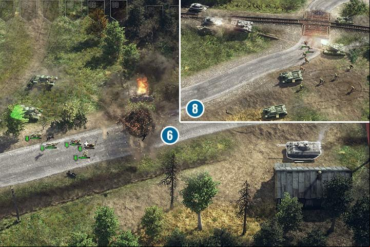 In time, youll recieve reinforcements on the east. Watch out for the small team on the right. Near the edge of the map, you can find an abandoned Panther - a useful acquisition. - Mission 5 - Fourth Battle of Kharkhov | Soviet | Campaign - Soviet - Sudden Strike 4 Game Guide