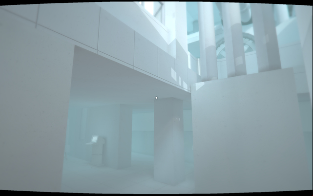 Jump over the fence to reach the lower level and find a secret terminal - Computer terminals - Secrets - SUPERHOT - Game Guide and Walkthrough