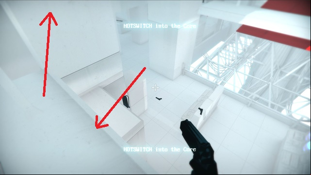 Get to the wall using ledges and the lamp - Computer terminals - Secrets - SUPERHOT - Game Guide and Walkthrough