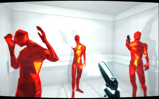 Hide behind the guy or attack him and take away his gun - Levels 16-20 - Walkthrough - SUPERHOT - Game Guide and Walkthrough