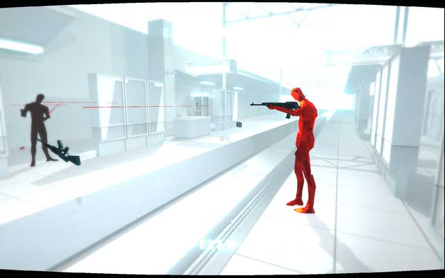 Enemies behind the train - use hotswitch to deal with them - Levels 21-26 - Walkthrough - SUPERHOT - Game Guide and Walkthrough