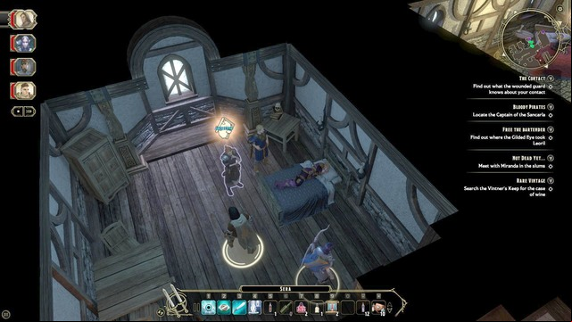 Go to the first floor of the inn (M5, Inn), where you find Janstin - Remaining side quests | Market District/Slums Walkthrough - Market District / Slums - Sword Coast Legends Game Guide