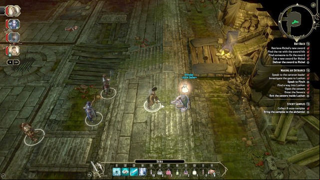 Go to the Mysterious Stranger (M4, Mysterious Stranger) and talk to him - Making an Entrance - Main quest | City Gates Walkthrough - City Gates - Sword Coast Legends Game Guide