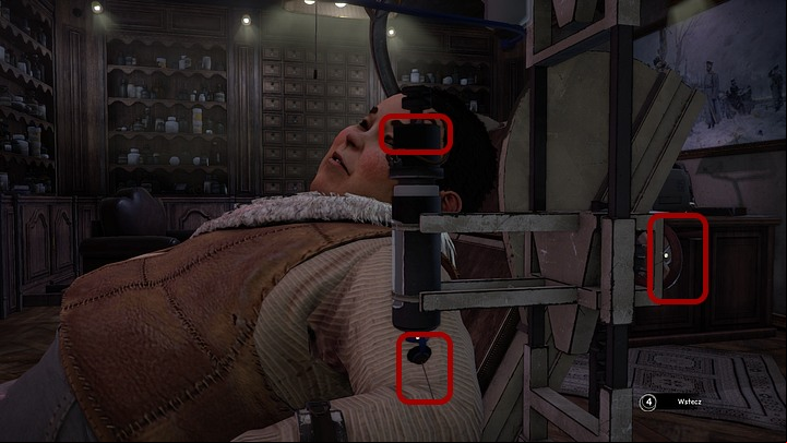 Zoom in on the instruments youll see on that side of the seat and displace the needle to the right (mouse movement), to cause the fluid to leak from the syringe - Find and free Kurk | Chapter three | Walkthrough - Chapter three - Syberia 3 Game Guide