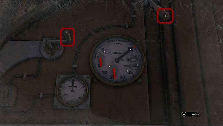 Use your mouse on the knob on the left to turn it counter-clockwise to move the needle on the larger gauge to its maximum position - number 50 - Find the activation key | Chapter five | Walkthrough - Chapter five - Syberia 3 Game Guide