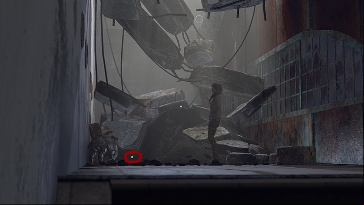 You will arrive at a pile of rubble, around which the Katerinas mech dog is poking - Find the activation key | Chapter five | Walkthrough - Chapter five - Syberia 3 Game Guide