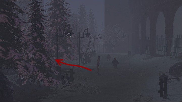 When you reach the place where a gap in the fence is visible (top of the screen), turn into the path between the lampposts - it will lead you to another building, with the door embellished with golden ornaments - Open the gates of the temple - Chapter seven - Syberia 3 Game Guide