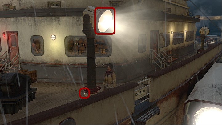 Proceed along the starboard - Get rid of the monster | Chapter four | Walkthrough - Chapter four - Syberia 3 Game Guide