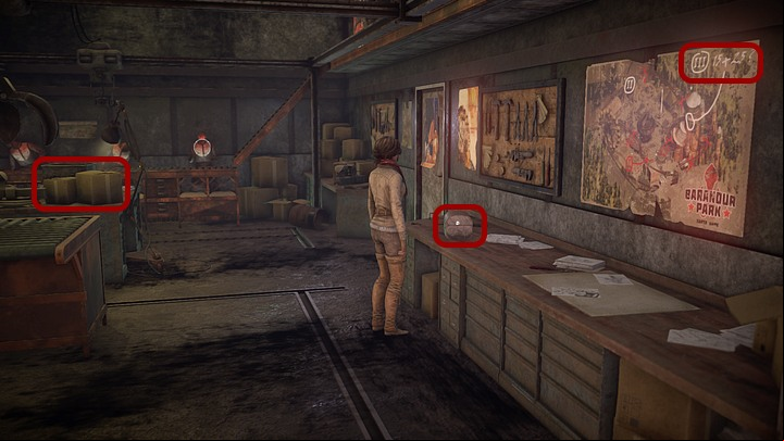 Approach the worktop next to the second door (the one with a poster), on which a small chest with Voralberg emblem - Repair the automaton | Chapter five | Walkthrough - Chapter five - Syberia 3 Game Guide