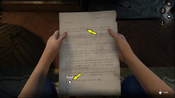 Read the letter and the caption at the bottom of the page - Siberia The World Before: Vaghen - flower district, autumn 2005 part 3 - walkthrough - Walkthrough - Syberia The World Before Guide