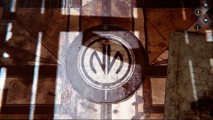 Then, read the letter that's in the middle of the desk and insert the emblem into the hole - Syberia The World Before: Iron Taiga area - salt mine, winter 2004 part 2 - walkthrough - Transition description - Syberia The World Before - game guide