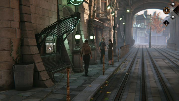 Head back to the tram stop and go to the Silberspiegel refuge - Syberia The World Before: Vaghen - Antiques district, autumn 2005 - walkthrough - Walkthrough - Syberia The World Before Guide