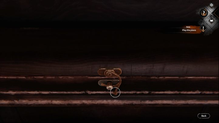 Examine the piano, lift the cover and play it - Siberia The World Before: Vaghen - Silberspiegel refuge, summer 1937 part 1 - walkthrough - Walkthrough - Syberia The World Before Guide