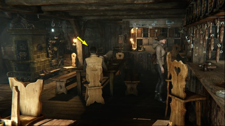 Talk to the man sitting at the table in the refuge - he will tell you a lot of interesting information about the region - Syberia The World Before: Vaghen - Silberspiegel refuge, autumn 2005 part 1 - walkthrough - Walkthrough - Syberia The World Before Guide