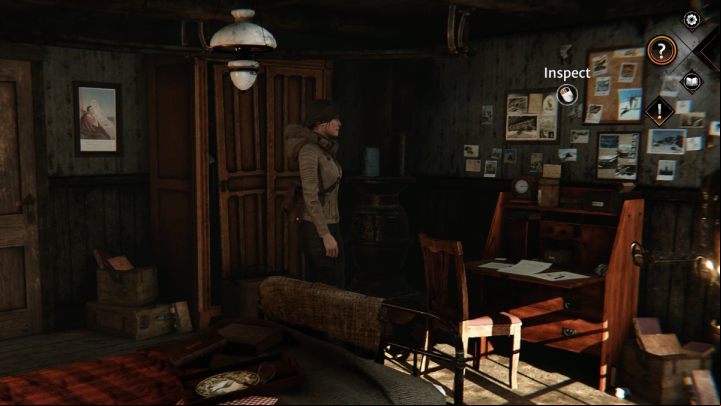 Leni's bedroom is the first room to the right on the 2nd floor of the refuge - Syberia The World Before: Vaghen - Silberspiegel refuge, autumn 2005 part 1 - walkthrough - Walkthrough - Syberia The World Before Guide