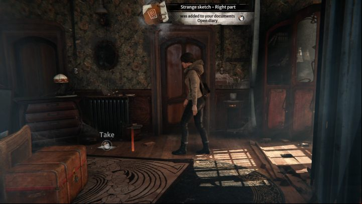 Pick up a diploma from the floor, lying near the bed - Siberia The World Before: Vaghen - Bridge of Mists, autumn 2005 part 1 - walkthrough - Walkthrough - Syberia The World Before Guide