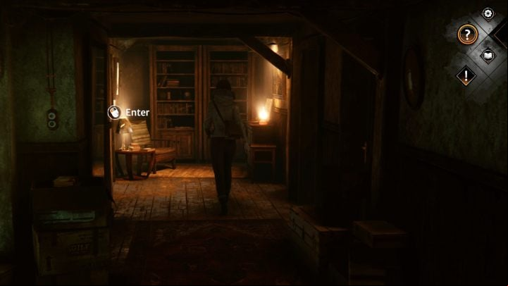 Enter the room on the left at the end of the hallway - Syberia The World Before: Vaghen - Silberspiegel refuge, autumn 2005 part 3 - walkthrough - Walkthrough - Syberia The World Before Guide