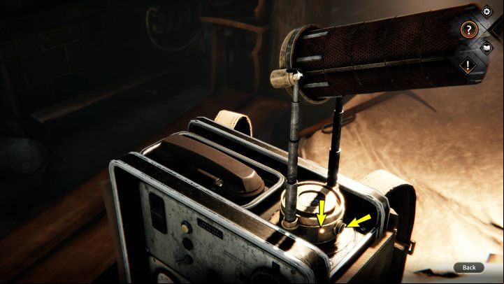 Examine the knob at the bottom of the antenna - Syberia The World Before: Vaghen - Silberspiegel refuge, 1944 - walkthrough - Walkthrough - Syberia The World Before Guide