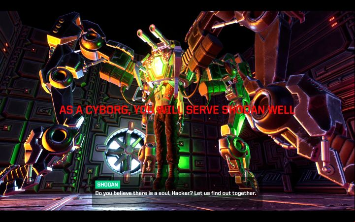 From the additional cutscene you will learn that the hero was captured and turned into a cyborg by SHODAN - System Shock Remake: Bad ending - Endings - System Shock Remake Guide
