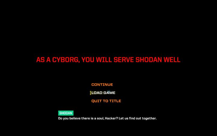 After watching the evil ending, you will see a screen similar to Game Over - System Shock Remake: Bad ending - Endings - System Shock Remake Guide