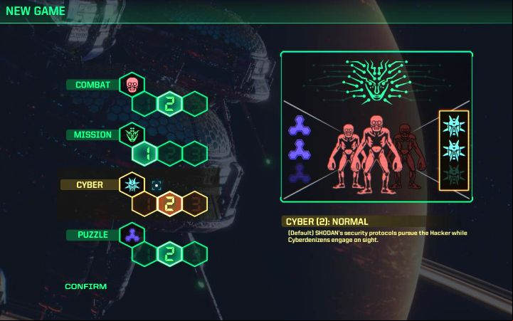 When you start a new game, you can set the difficulty level for your cyberspace exploration separately - System Shock Remake: Cyberspace - Basics - System Shock Remake Guide