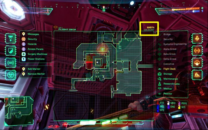 Level security is the percentage that symbolizes the level of SHODAN control over a given level in the Citadel - System Shock Remake: How to lower level security? - FAQ - System Shock Remake Guide