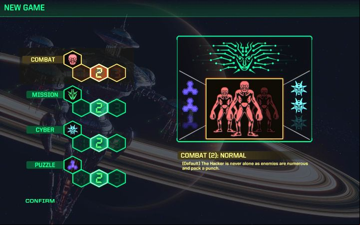 The difficulty level screen is displayed after selecting a new game - System Shock Remake: All difficulty levels - Basics - System Shock Remake Guide