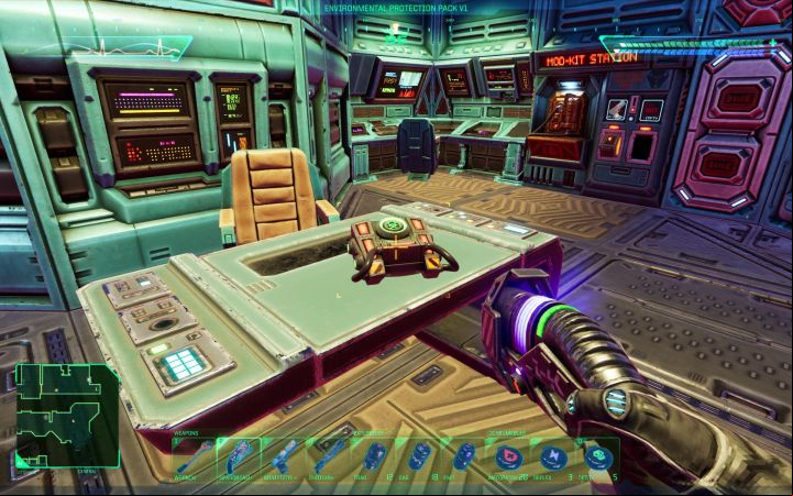 Inside the room, there is Environmental Protection Pack V1 on the desk and it will become a part of your Neural Interface once installed - System Shock Remake: How to avoid radiation and biological contamination? - FAQ - System Shock Remake Guide