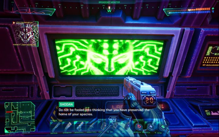 If you did all the steps correctly, the laser will go offline instead of shooting an energy beam at Earth - System Shock Remake: Disabling the mining laser - puzzle solution - Puzzles - System Shock Remake Guide
