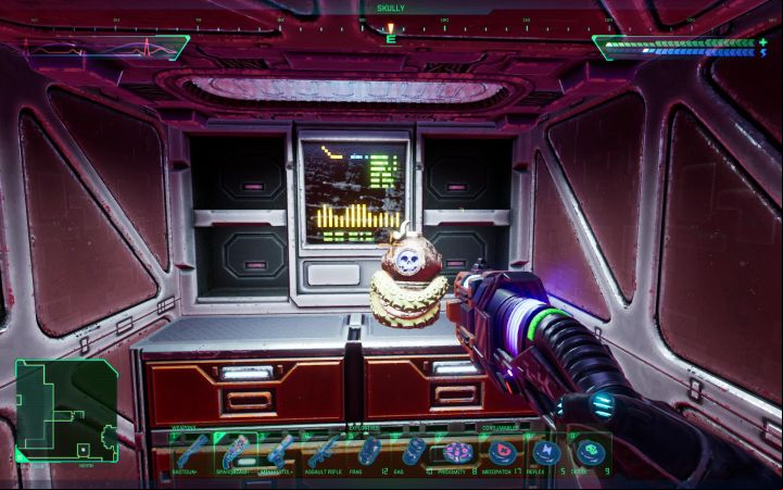 Open the ageway and you'll discover a secret area with a skull - System Shock Remake: All Skully - Secrets and Collectibles - System Shock Remake Guide