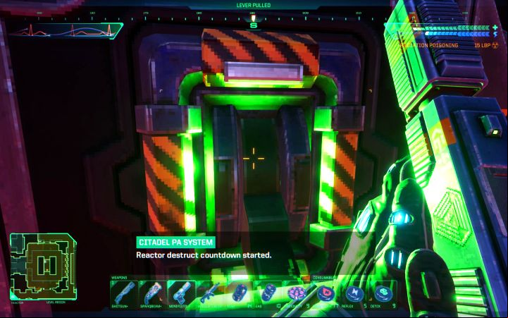 After correctly inputting the numbers, pull the lever - System Shock Remake: Reactor Self-Destruct Procedure - puzzle description - Puzzles - System Shock Remake Guide