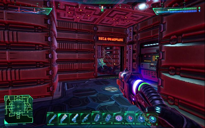 Start in the central Core room and head to Beta Quadrant through the eastern age - System Shock Remake: Destroying four antennas in Systems Engineering - puzzle description - Puzzles - System Shock Remake Guide