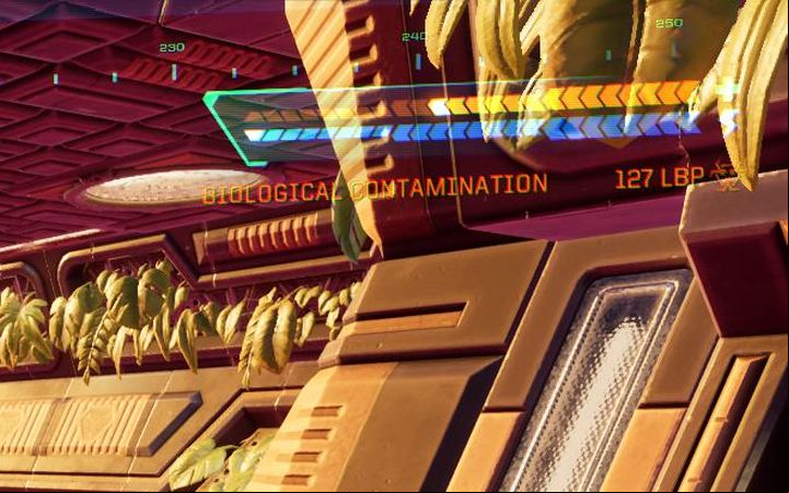 The Beta Grove is heavily biologically contaminated - you'll learn about the contamination the moment you leave the cart through information displayed in the upper-right corner - System Shock Remake: Jettisoning the Beta Grove at the Executive level - puzzle description - Puzzles - System Shock Remake Guide