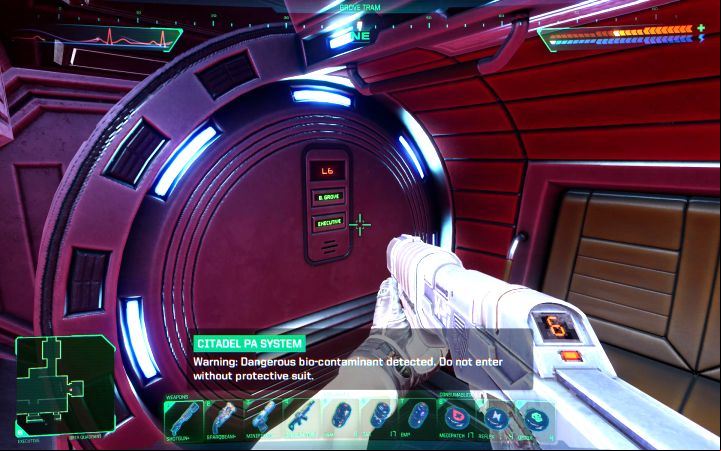 You can travel to the Groves using carts - System Shock Remake: Jettisoning the Beta Grove at the Executive level - puzzle description - Puzzles - System Shock Remake Guide