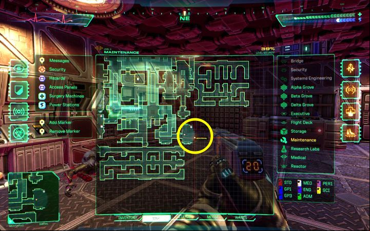 The pack is on the Maintenance deck, but first, you need to make enough progress in the game to unlock the side rooms (Alpha Maintenance, Beta Maintenance, etc - System Shock Remake: List of all Wares (implants) - Secrets and Collectibles - System Shock Remake Guide