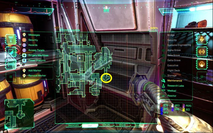V2 of the module is in the southern room in Beta section from eastern Maintenance Deck - System Shock Remake: List of all Wares (implants) - Secrets and Collectibles - System Shock Remake Guide
