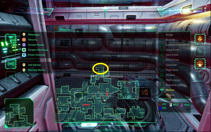 Radar Unit V1 can be found in a radiated area in the northern corner of Medical Deck - System Shock Remake: List of all Wares (implants) - Secrets and Collectibles - System Shock Remake Guide