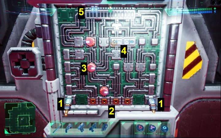 An example of the second variant of the circuit is shown in the picture and it is more complex - System Shock Remake: Puzzles - Junction Box - Basics - System Shock Remake Guide