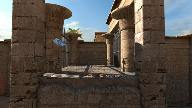 Jump through by floating in the air. - B7 | World B - World B - The Talos Principle Game Guide