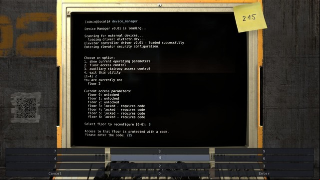 Code can be found in the upper right corner. - Floor 2 | The Tower - The Tower - The Talos Principle Game Guide