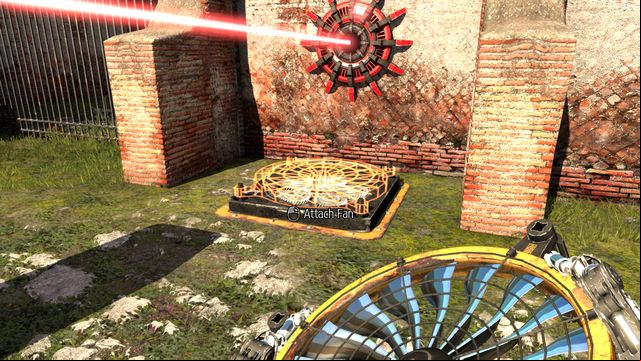 Mount the fan under the red button - Harmony | World 3 - World 3 - The Talos Principle Game Guide