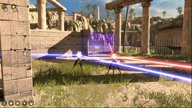 As soon as you are at the other side, using connectors, you can easily redirect the two beams from the buttons, where there is the Star - World 2 | All Stars - All Stars - The Talos Principle Game Guide