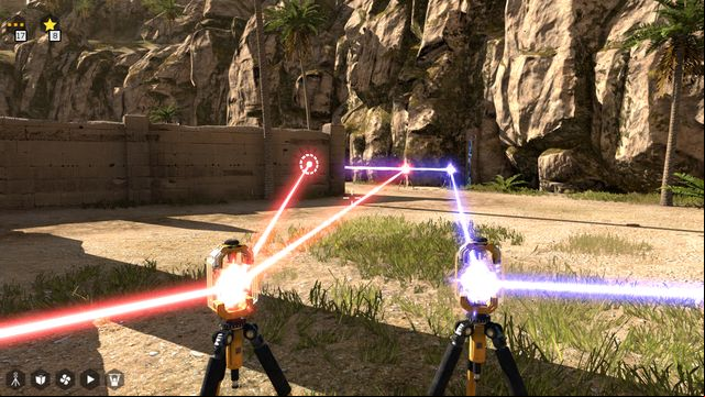 Be precise with setting the connectors to prevent the beams from converging - World 2 | All Stars - All Stars - The Talos Principle Game Guide
