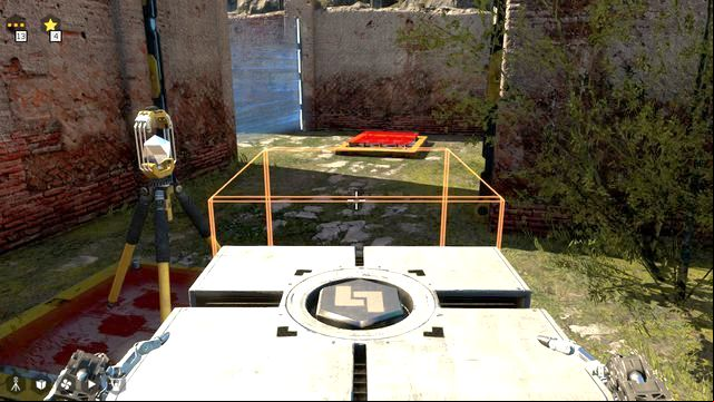 Place the cube and the connector onto the plates - World 3 | All Stars - All Stars - The Talos Principle Game Guide