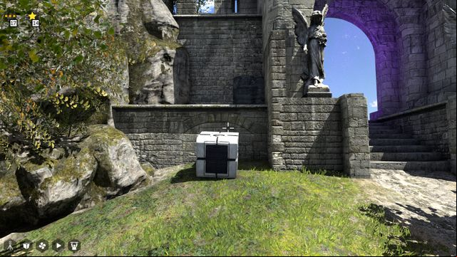 Place the cube next to the wall, opposite the spot here you came. - World 4 | All Stars - All Stars - The Talos Principle Game Guide