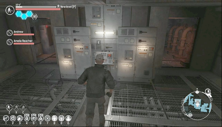 In the small building on the floor below you will find a console with red button that will stop the train. - The Harder They Fall | Chapter 3 Quests - Chapter 3 quests - The Technomancer Game Guide