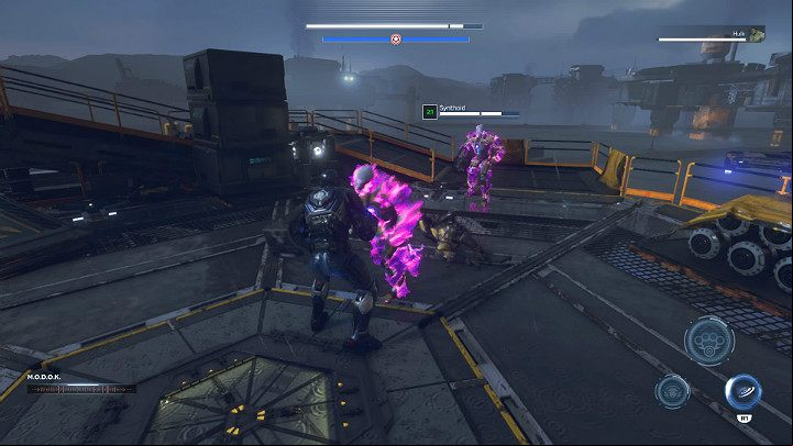 When Thor and Tony manage to destroy all the generators, MODOK will realize that his headquarters has been attacked - Marvels Avengers: By Force of Mind, walkthrough - Gold Coast - Marvels Avengers Guide