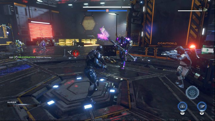 On one of the larger platforms, youll have to fight more AIM forces - Marvels Avengers: By Force of Mind, walkthrough - Gold Coast - Marvels Avengers Guide